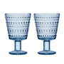 Iittala - Kastehelmi Trinkglas mit Fuss 26 cl, aqua (2er-Set)