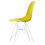 Vitra - Eames Plastic Side Chair DSR, weiss / senf (Filzgleiter weiss)