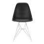 Vitra - Eames Plastic Side Chair DSR, weiss / tiefschwarz (Filzgleiter weiss)