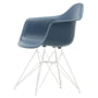 Vitra - Eames Plastic Armchair DAR RE, weiss / meerblau (Filzgleiter weiss)