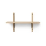 Ferm Living - Sector Wandregal single, 54 cm, Eiche / Messing schwarz