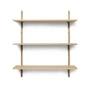 Ferm Living - Sector Wandregal triple, 87 cm, Eiche / Messing schwarz