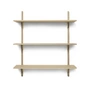 Ferm Living - Sector Wandregal triple, 87 cm, Eiche / Messing