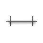 Ferm Living - Sector Wandregal single, 87 cm, Esche schwarz / Messing schwarz