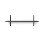 Ferm Living - Sector Wandregal single, 87 cm, Esche schwarz / Messing