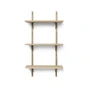 Ferm Living - Sector Wandregal triple, 54 cm, Eiche / Messing schwarz