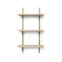 Ferm Living - Sector Wandregal triple, 54 cm, Eiche / Messing