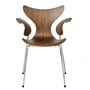 Fritz Hansen - Lily Armlehnstuhl, Chrom / Walnuss natur