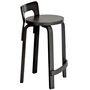 Artek - K65 Küchenstuhl, Birke schwarz lackiert