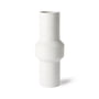 HKliving - Speckled Clay Vase straight L, Ø 16 x 39,5 H cm, weiss