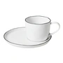 Broste Copenhagen - Salt Tasse mit Untertasse L, 15 cl, weiss / schwarz