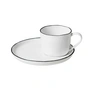 Broste Copenhagen - Salt Tasse mit Untertasse S, 10 cl, weiss / schwarz