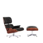 Vitra - Lounge Chair & Ottoman, poliert, Santos Palisander, Leder Premium nero (neue Masse)