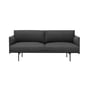 Muuto - Outline Sofa 2-Sitzer, schwarz / grau (Remix 163)