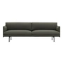 Muuto - Outline Sofa 3-Sitzer, g(rün fiord 961) / verkehrsschwarz (RAL 9017)