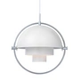 Gubi - Multi-Lite Pendelleuchte Ø 36 cm, Chrom / weiss