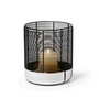 Philippi - Luna Windlicht L, silber / schwarz