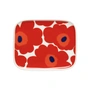 Marimekko - Oiva Unikko Servierplatte, 15 x 12 cm, weiss / rot