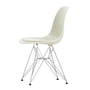 Vitra - Eames Plastic Side Chair DSR mit Sitzpolster, verchromt / kieselstein (Filzgleiter basic dark)