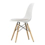Vitra - Eames Plastic Side Chair DSW mit Sitzpolster, Esche honigfarben / weiss (Filzgleiter basic dark)