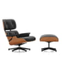 Vitra - Lounge Chair & Ottoman, poliert / schwarz, Kirschbaum, Leder Premium F nero (neue Masse)