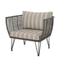 Bloomingville - Mundo Lounge Chair mit Kissen, grün / weiss beige gestreift