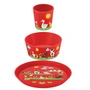 Koziol - Connect Kinder-Geschirrset Farm, organic red (3er-Set)