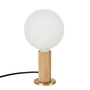 Tala - Oak Knuckle Tischleuchte, Eiche / Messing inklusive Sphere IV LED-Leuchtmittel E27 8W, Ø 15 cm, weiss matt