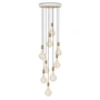 Tala - Eiche Nine Pendelleuchte Set, inklusive 9 x Voronoi II LED-Leuchtmittel E27, weiss / Messing