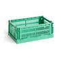 HAY - Colour Crate Korb S, 26,5 x 17 cm, dark mint, recycled