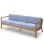 Fritz Hansen - Skagerak Virkelyst Sofa 3-Sitzer, Teak / seeblau gestreift (Limited Edition)