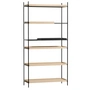 Woud - Tray Shelf hoch, Eiche / schwarz (Konfiguration 7)