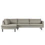 Nuuck - Mette Ecksofa, 282 x 92 cm, Recamiere links, hellgrau