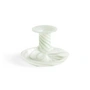 HAY - Flare Kerzenhalter, Ø 11 x H 7,5 cm, Stripe, milk / green