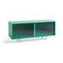 HAY - Colour Cabinet M mit Glastüren, 120 x 51 cm, dark mint (freistehend)
