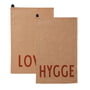 Design Letters - Favourite Geschirrtuch, Love / Hygge, beige (2er-Set)