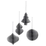 Broste Copenhagen - Christmas Mix Deko-Anhänger, Ø 9 x H 10 cm, silber (4er-Set)