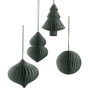 Broste Copenhagen - Christmas Mix Deko-Anhänger, Ø 9 x H 10 cm, thyme (4er-Set)