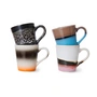 HKliving - 70's Espresso Tassen mit Henkel, 80 ml, funky (4er-Set)