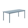 Muuto - Linear Steel Outdoor Gartentisch, 75 x 200 cm, hellblau