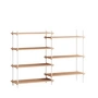 Moebe - Shelving System Medium Double, Eiche geölt / weiss