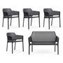 Nardi - Net Bank + 4x Net Armlehnstuhl, anthrazit