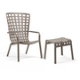 Nardi - Folio verstellbarer Outdoor-Sessel + Poggio Hocker, tortora