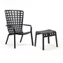 Nardi - Folio verstellbarer Outdoor-Sessel + Poggio Hocker, anthrazit