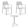 Nardi - Bora Armlehnstuhl (2x) + Step Tisch, weiss