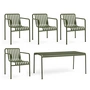 HAY - Palissade Tisch + 4x Dining Armchair, olive