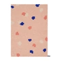 myfelt - Terra Rose Filzkugelteppich, 140 x 200 cm, rosé / coral / weiss / kobaltblau
