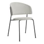 OUT Objekte unserer Tage - Wagner Dining Chair, schwarz / Bouclé (Promise 091 mondweiss)	