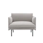 Muuto - Outline Studio Sessel, schwarz / greige (Kvadrat by Sahco Clay 12)