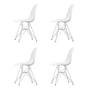 Vitra - Eames Plastic Side Chair DSR, verchromt / weiss (Filzgleiter basic dark) (4er-Set)